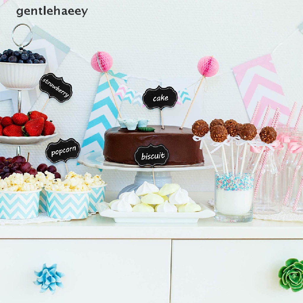 Set 10 / 24 Topper Hình Bảng Đen Viết Phấn Dùng Để Trang Trí Bánh Kem