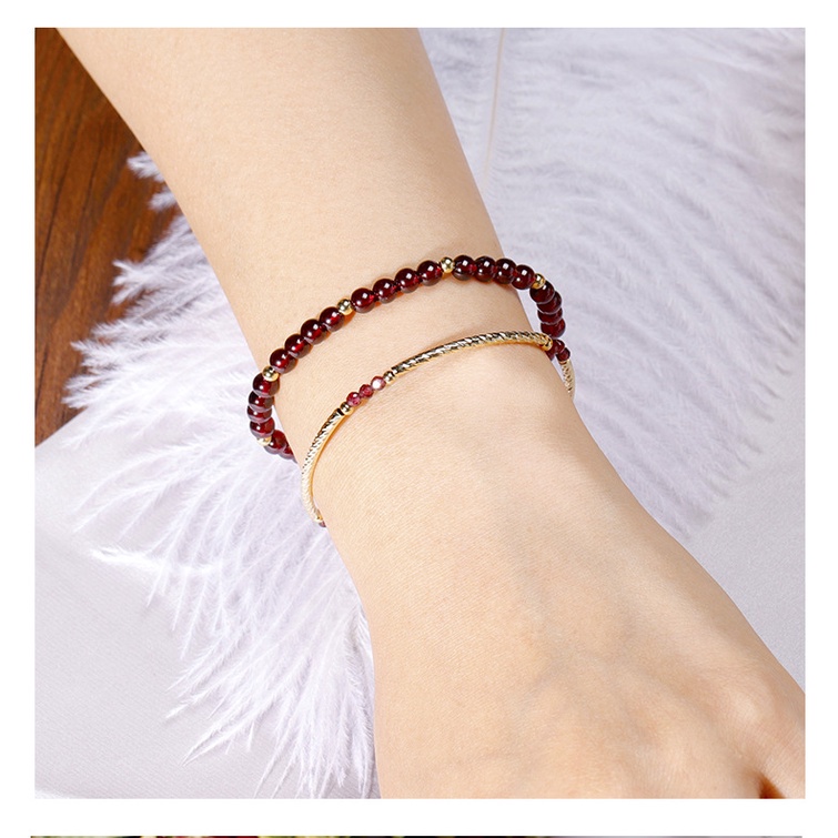 Vòng Đeo Tay Garnet Đính Pha Lê Tinh Xảo Thời Trang Cho Nữ