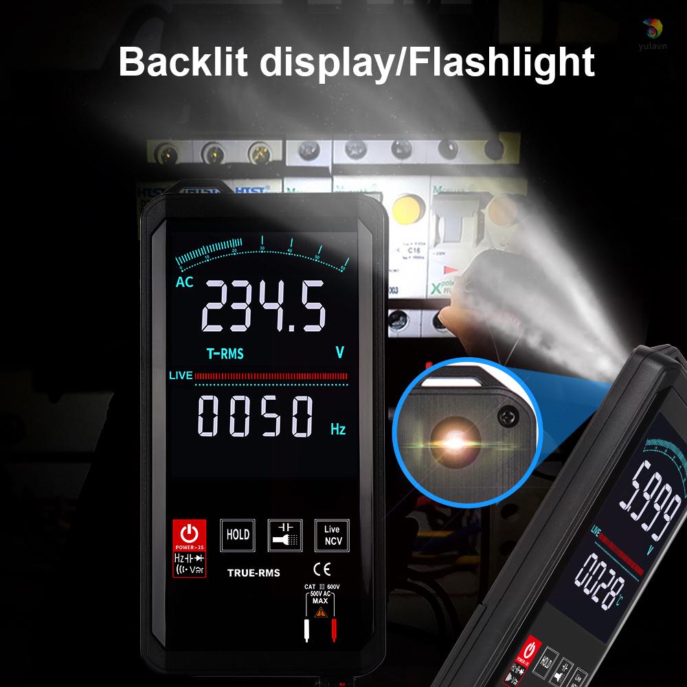 Đồng Hồ Vạn Năng KKmoon KKM128 Màn Hình Cảm Ứng 4.7 Inch 6000 Hiển Thị Số Điện Dung Kèm Đèn Pin