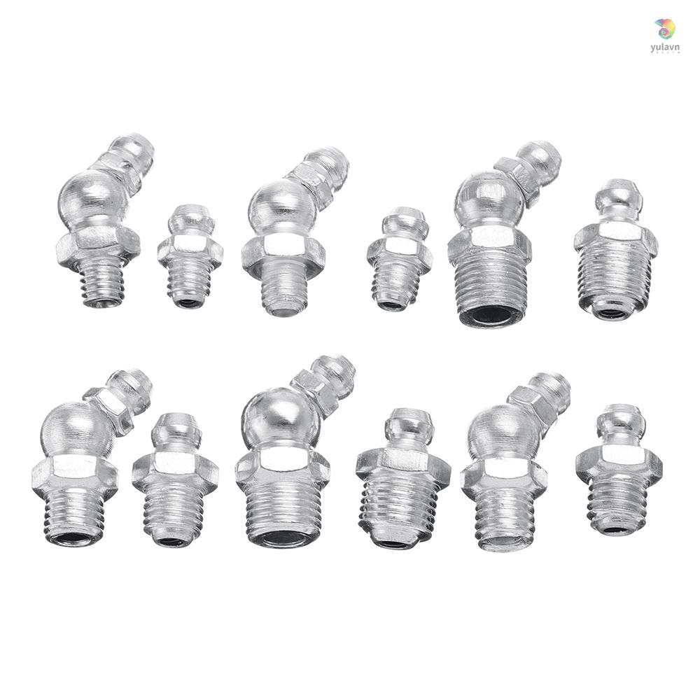 Set 130 Nút Bình Mỡ Thủy Lực Mạ Kẽm Cho Núm Vú BSP UNF M6 M8 M10 45°