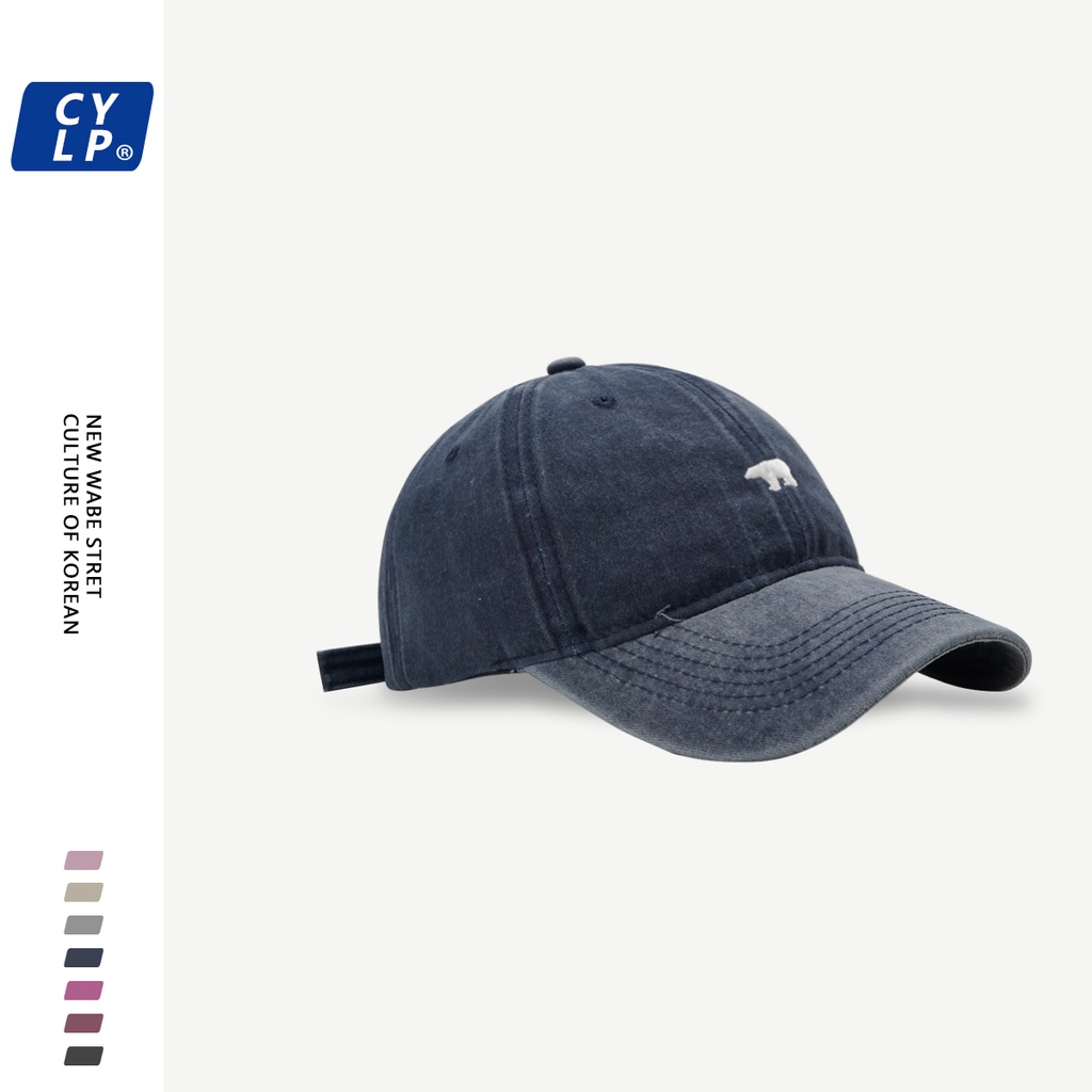 Mũ Lưỡi Trai Thêu Hình Gấu Bắc Cực Thời Trang Hàn Quốc Dành Cho Nam Nữ