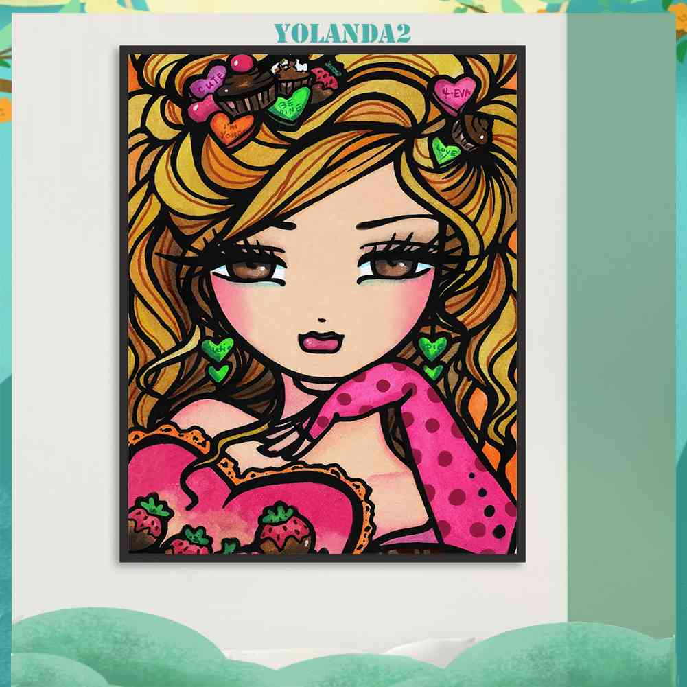 Tranh Đính Đá Kim Cương Toàn Bộ 5D DIY Hình Vẽ Cô Gái Trang Trí Nhà Cửa