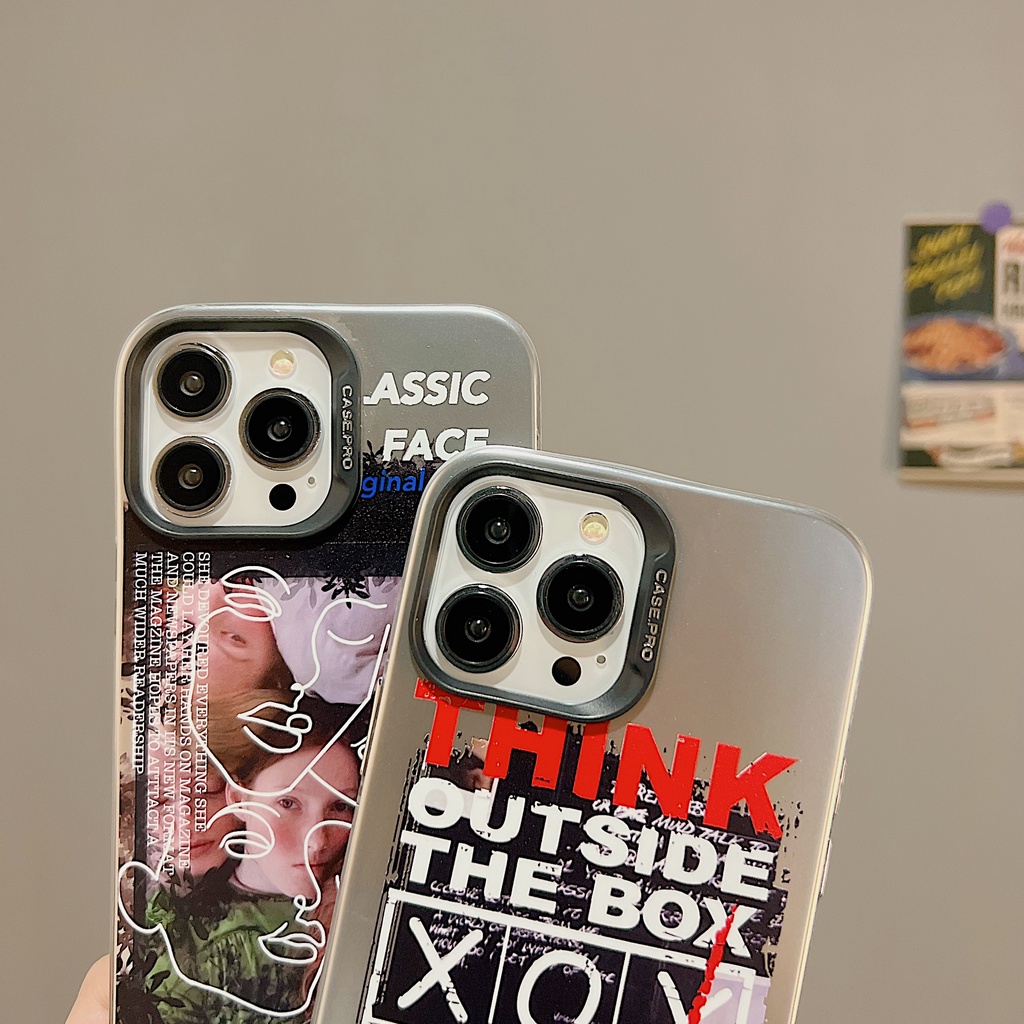 Ốp Điện Thoại TPU Mềm Họa Tiết Nhãn Hiệu Mạ Điện Màu Bạc Bảo Vệ Toàn Diện Cho iphone 13 14 12 11 pro max