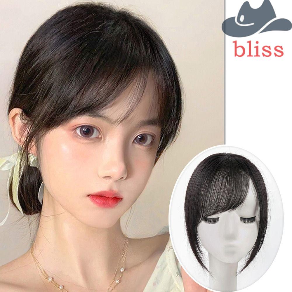 Tóc Mái Giả Thẳng Bằng Sợi Tổng Hợp Màu Đen Thời Trang Cho Nữ