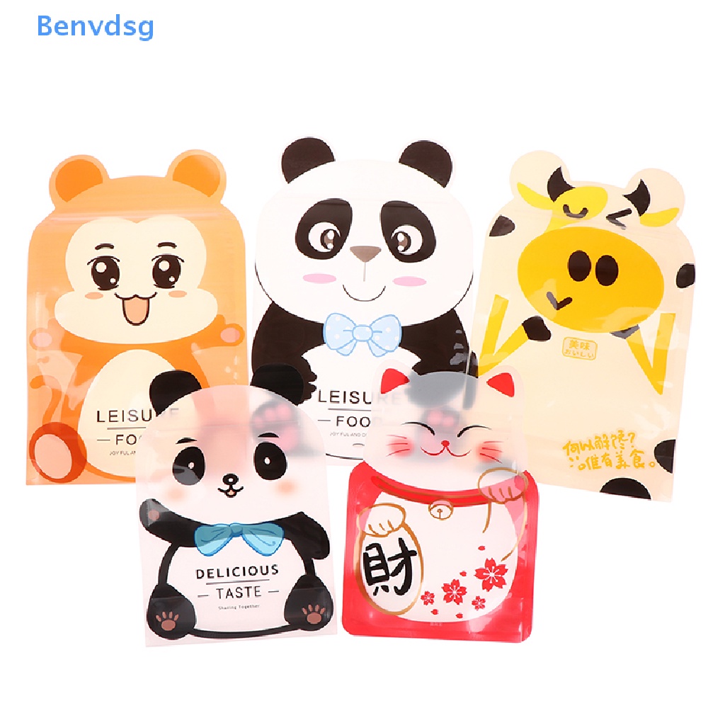 Bộ 5 Túi Đựng Bánh Kẹo Tự Niêm Phong Họa Tiết Hoạt Hình Dễ Thương