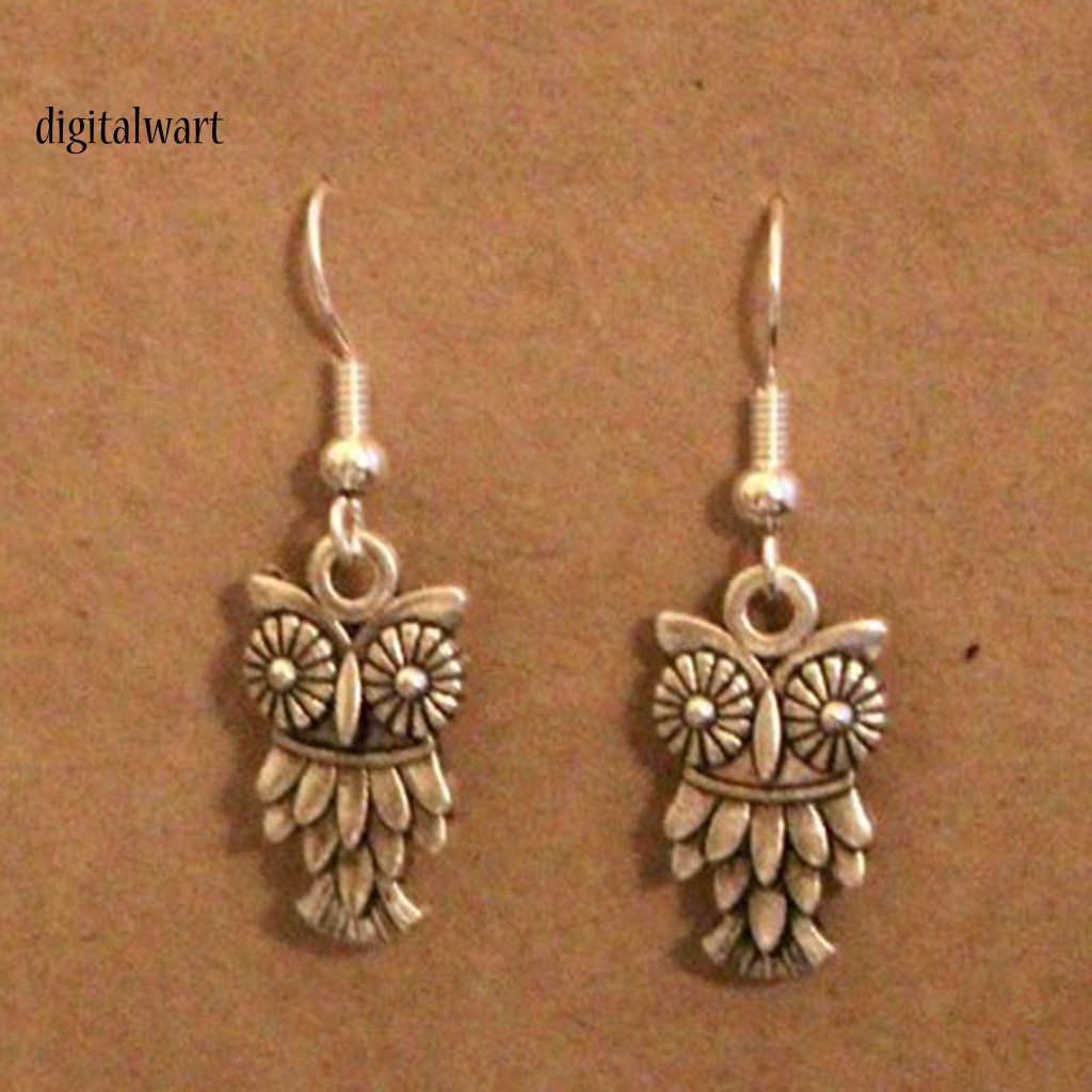 Kỹ Thuật Số| 1 Đôi Bông Tai Móc Hình Chim Cú Bằng Hợp Kim Kẽm Phong Cách Bohemian Dành Cho Nữ