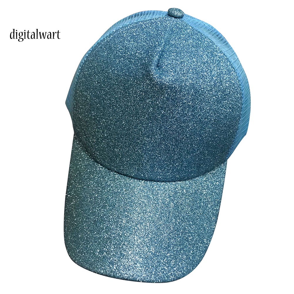 Kỹ Thuật Số| Mũ Lưỡi Trai Cotton Phối Lưới Đính Kim Tuyến Lấp Lánh Thời Trang Cho Nữ