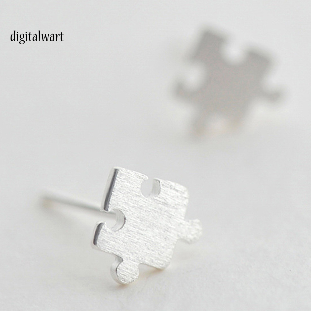 Kỹ Thuật Số| Bông Tai Mạ Bạc Kiểu Mảnh Ghép Hình Thời Trang Cho Nữ