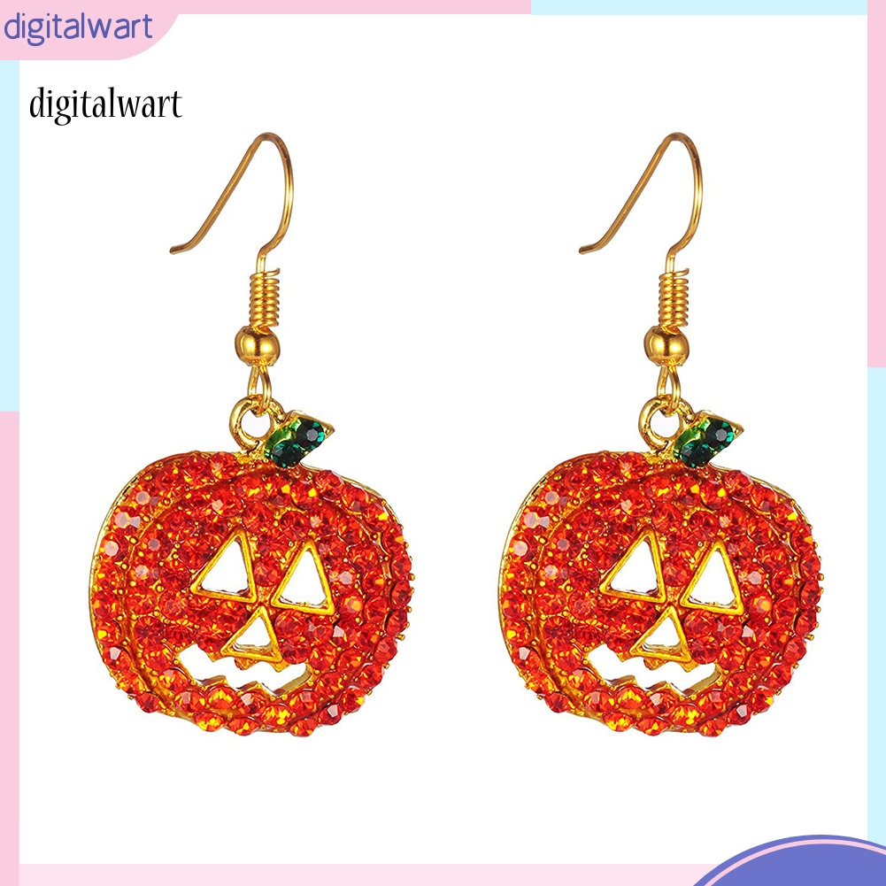 Kỹ Thuật Số| Bông Tai DạNg DàI HìNh Quả Bí Ngô ĐíNh Đá