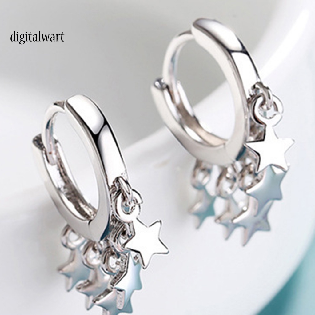 Kỹ Thuật Số| Đôi Bông Tai Dáng Rơi Họa Tiết Ngôi Sao Thời Trang Cho Nữ