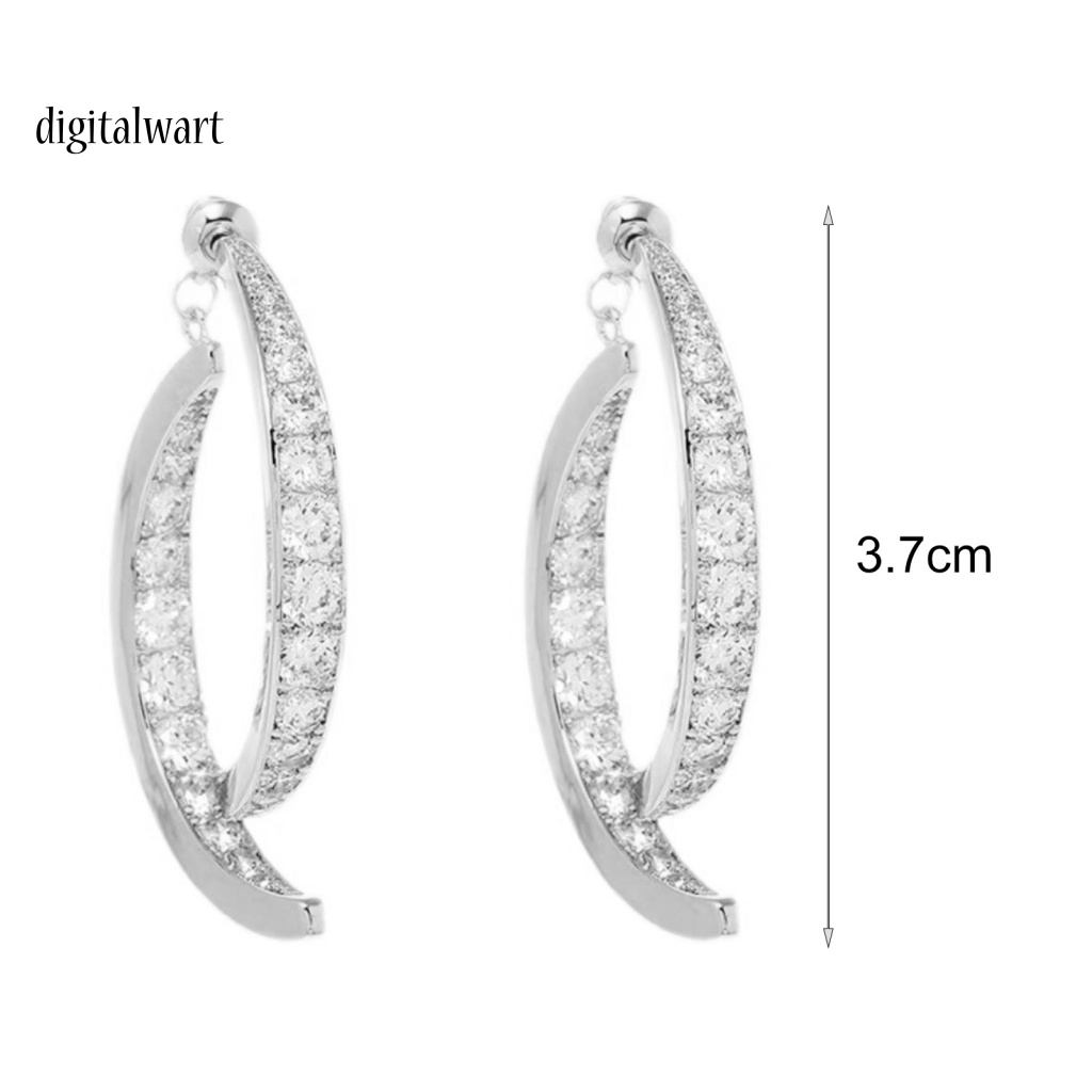 Kỹ Thuật Số| 1 Đôi Bông Tai Cong Hình Thánh Giá Lấp Lánh Trọng Lượng Nhẹ