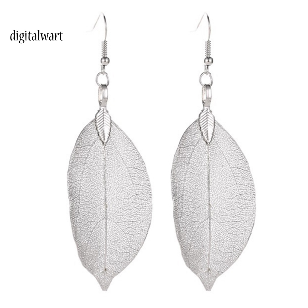 Kỹ Thuật Số| 1 Đôi Bông Tai Hình Chiếc Lá Bằng Thép Không Gỉ Bền Bỉ Thời Trang Cho Nữ
