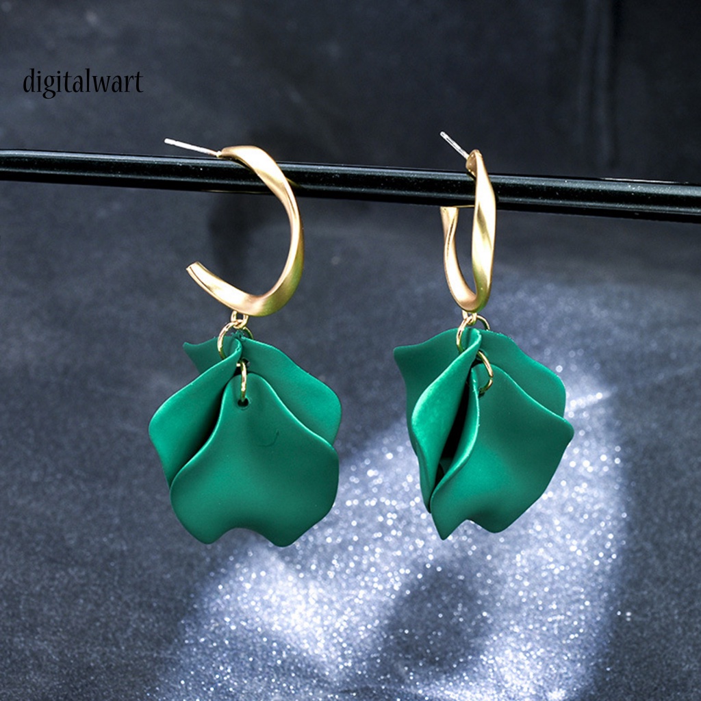 Kỹ Thuật Số| 1 Đôi Bông Tai Hình Cánh Hoa Hồng Tinh Tế Dành Cho Cuộc Sống Hàng Ngày