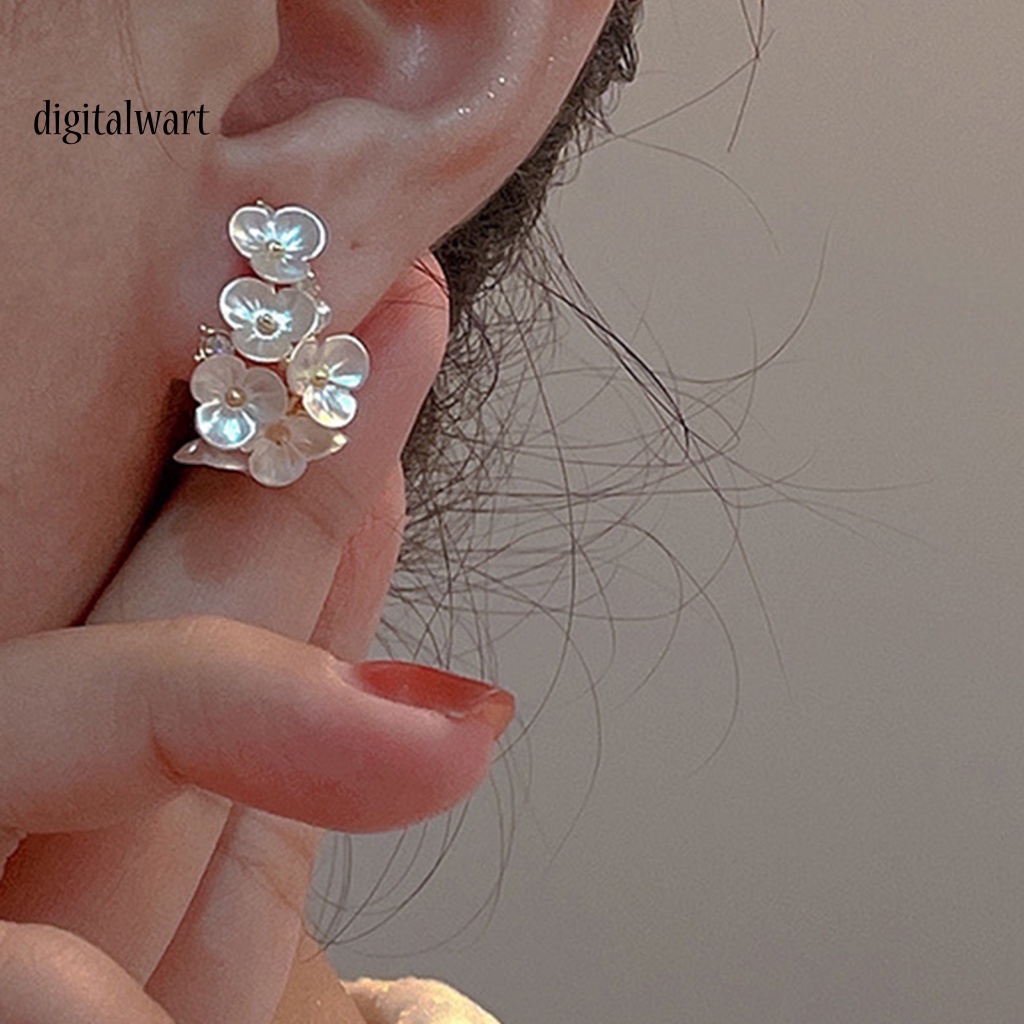 Kỹ Thuật Số| 1 Đôi Bông Tai Dáng Dài Hình Hoa Đính Ngọc Trai Nhân Tạo Thời Trang Dành Cho Nữ