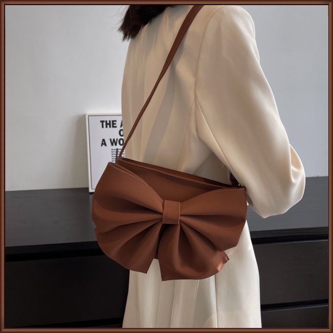 Túi Đeo Chéo Vai Bằng Da Nhân Tạo Màu Trơn Thời Trang Sành Điệu Cho Nữ