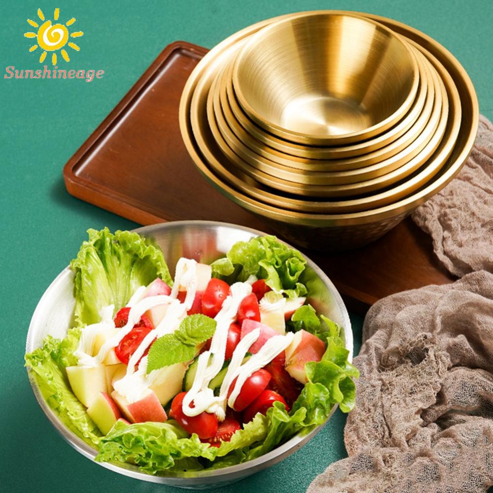 Tô Ăn Salad Bằng Thép Không Gỉ Thiết Kế Hai Lớp Tiện Lợi Khi Đi Cắm Trại