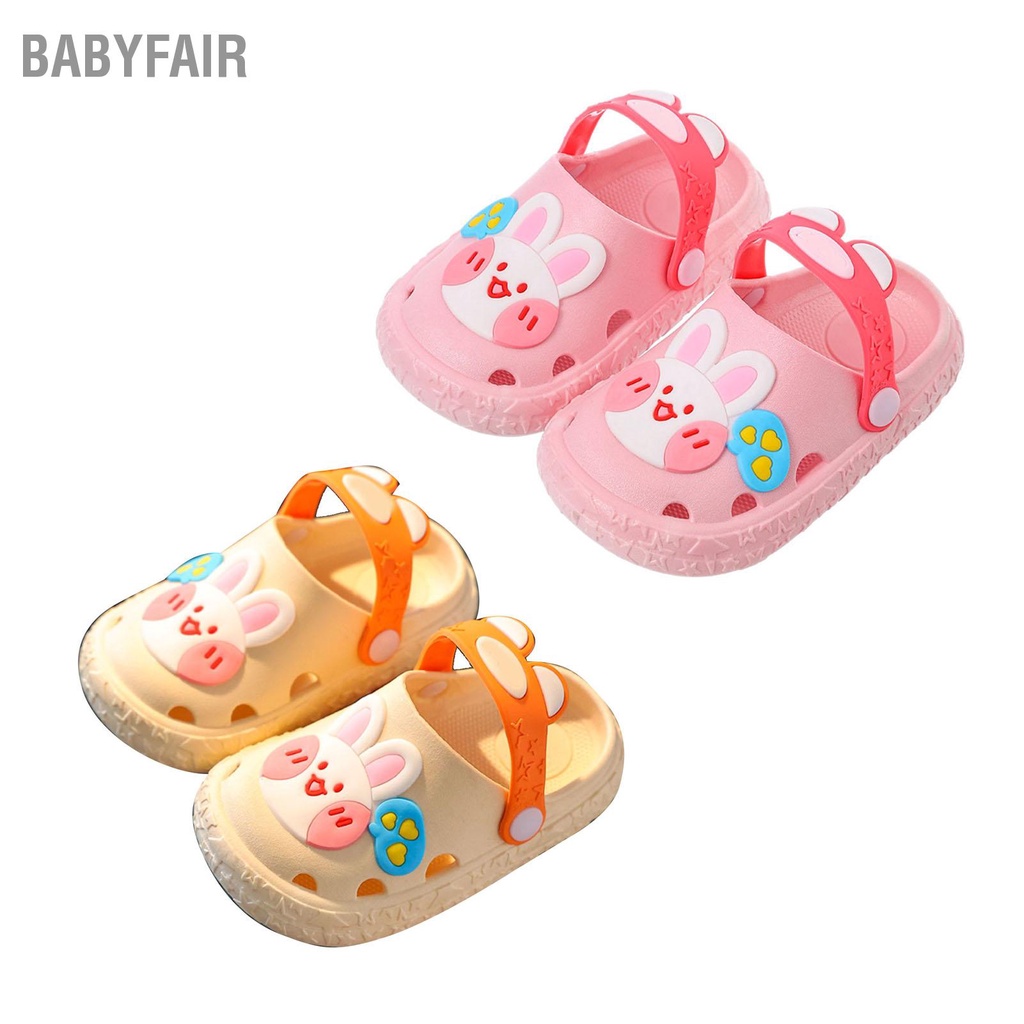 Babyfair Dép Đi Trong Vườn Có Lỗ Hở Bé Gái Cắt Ra Hình Hoạt Dễ Thương Họa Tiết Thỏ Mùa Hè Huyệt