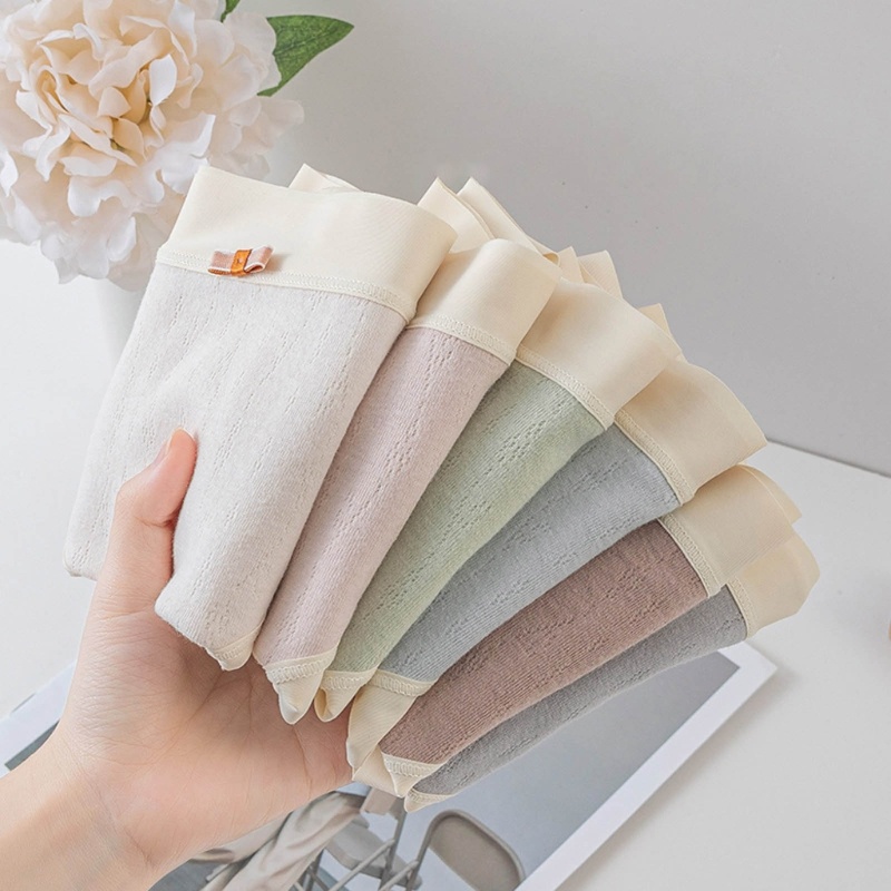 Quần Lót Cotton Jacquard Lưng Vừa Co Giãn Thoải Mái Đính Nơ Dễ Thương Cho Nữ