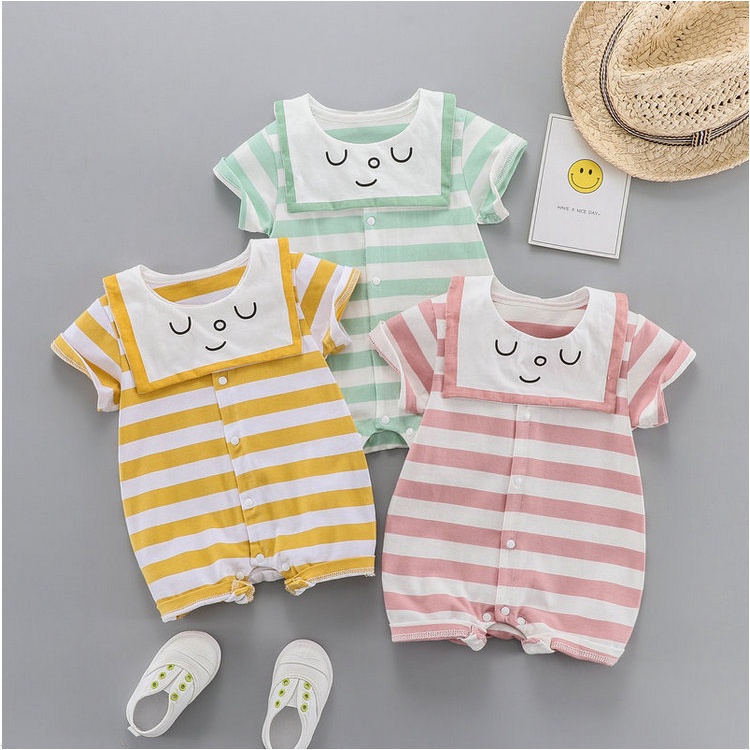 Áo Liền Quần Tay Ngắn Siêu Dễ Thương Dành Cho Bé Sơ Sinh