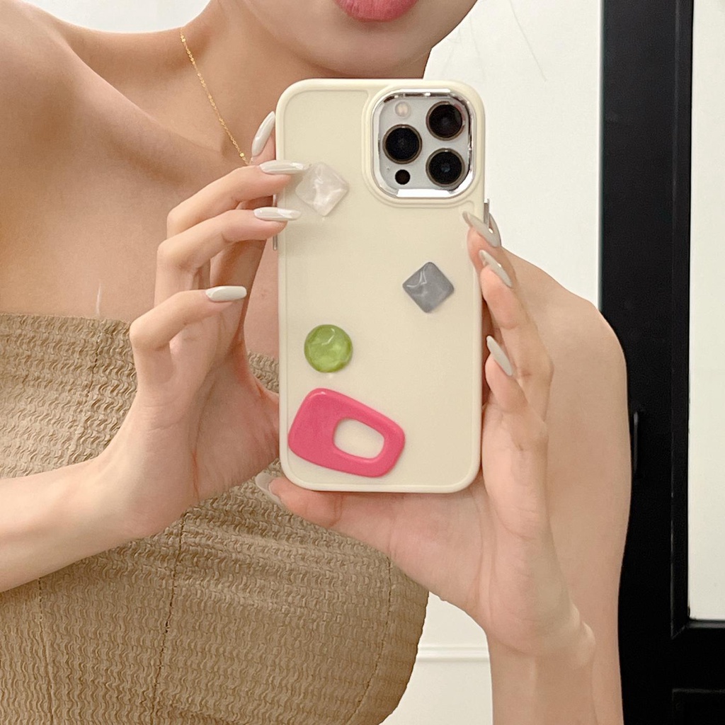 Ốp Điện Thoại Tpu Silicon Mềm Bảo Vệ Toàn Diện Họa Tiết Đá Quý 3D Cho iPhone 14 13 Pro Max 12 11