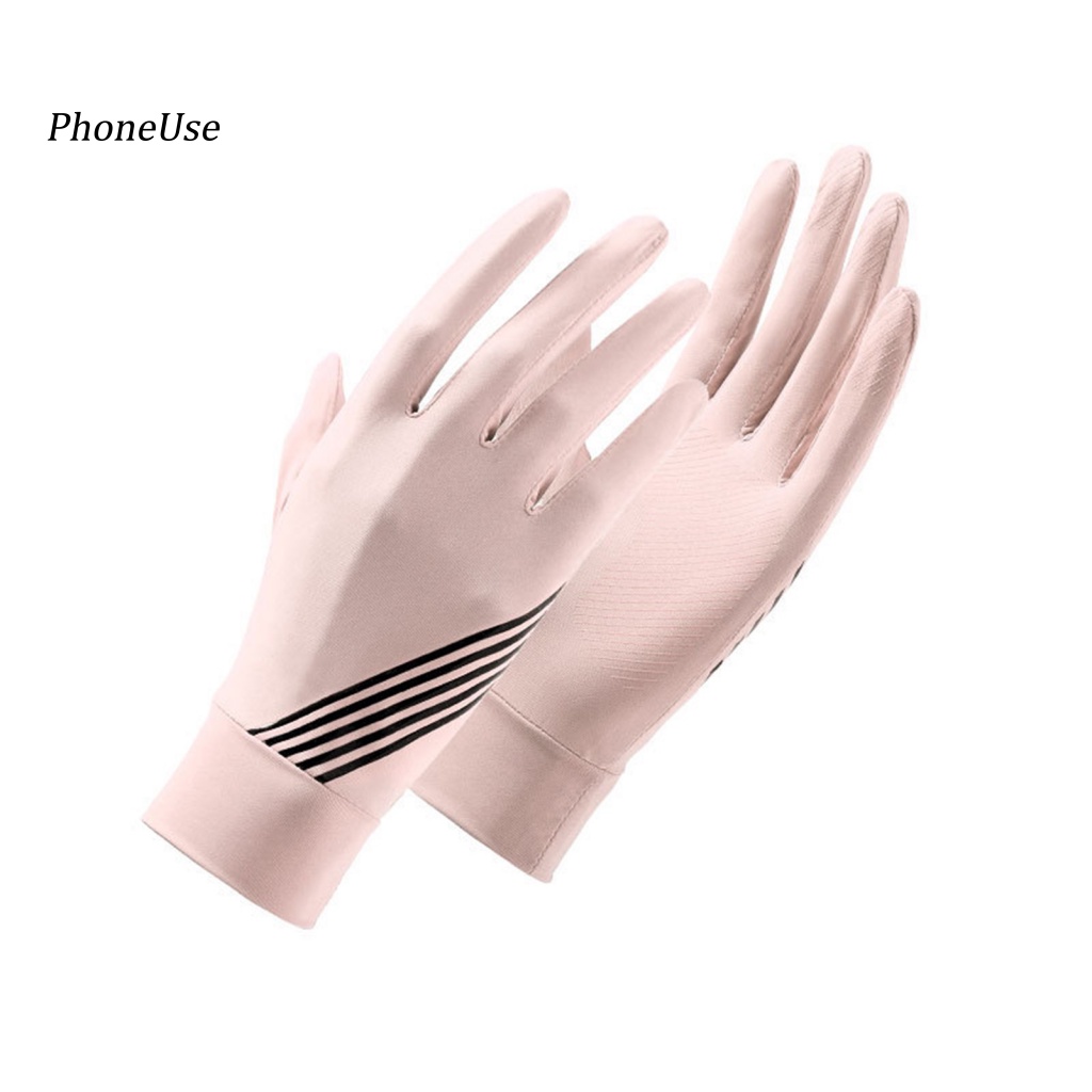 1 Đôi Găng Tay Lái Xe Bằng Lụa PU Mỏng Nhẹ Co Giãn Thoáng Khí Chống Tia Cực Tím Chống Nắng Chống Trượt Một Kích