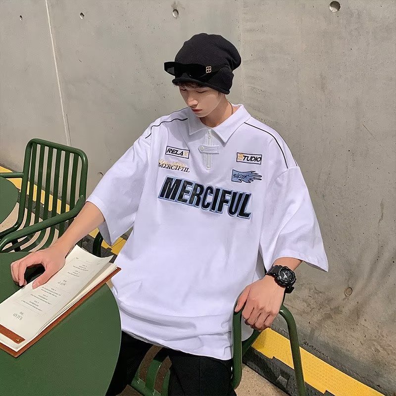 Áo Thun Bóng Chày Ngắn Tay Phối Khóa Kéo Thời Trang Năng Động Dành Cho Nam