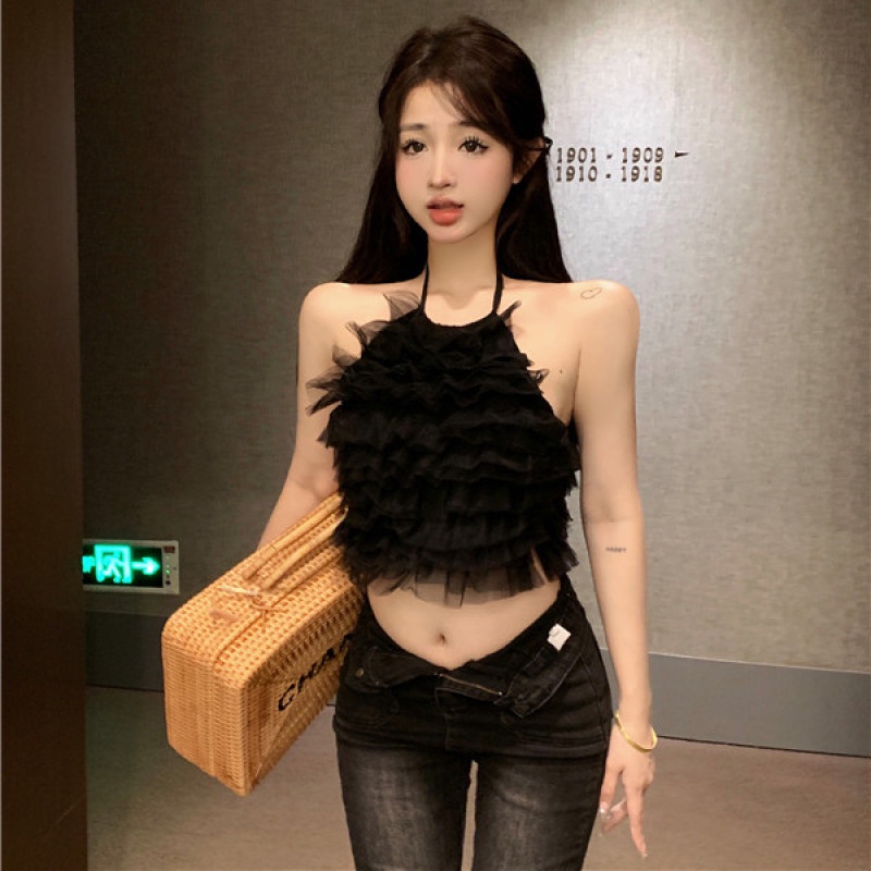 Áo Croptop Hai Dây Dáng Ôm Thời Trang Quyến Rũ Cho Nữ