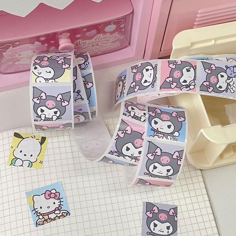 Cuộn 200 Miếng Dán Hình Sanrio Dễ Thương Dùng Làm Quà Tặng Cho Bé