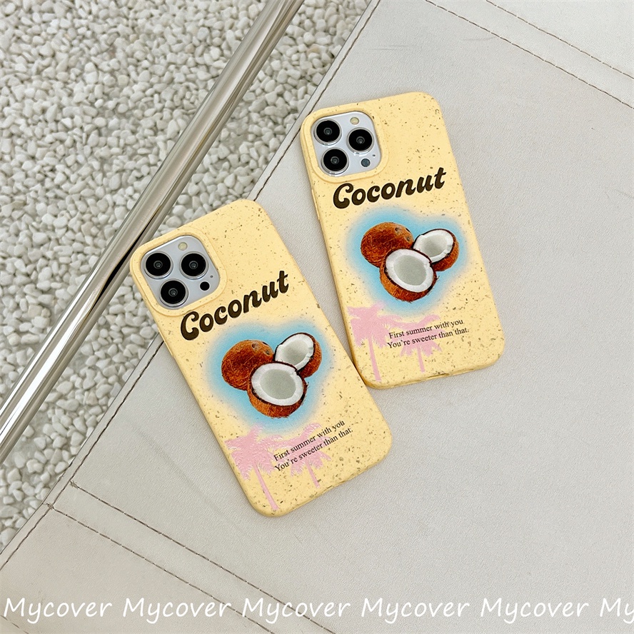 Ốp Điện Thoại Silicon Mềm Họa Tiết Trái Dừa Bảo Vệ Cho iPhone 14 13 12 11 Pro Max X XR Xs Max 6 7 8 Plus