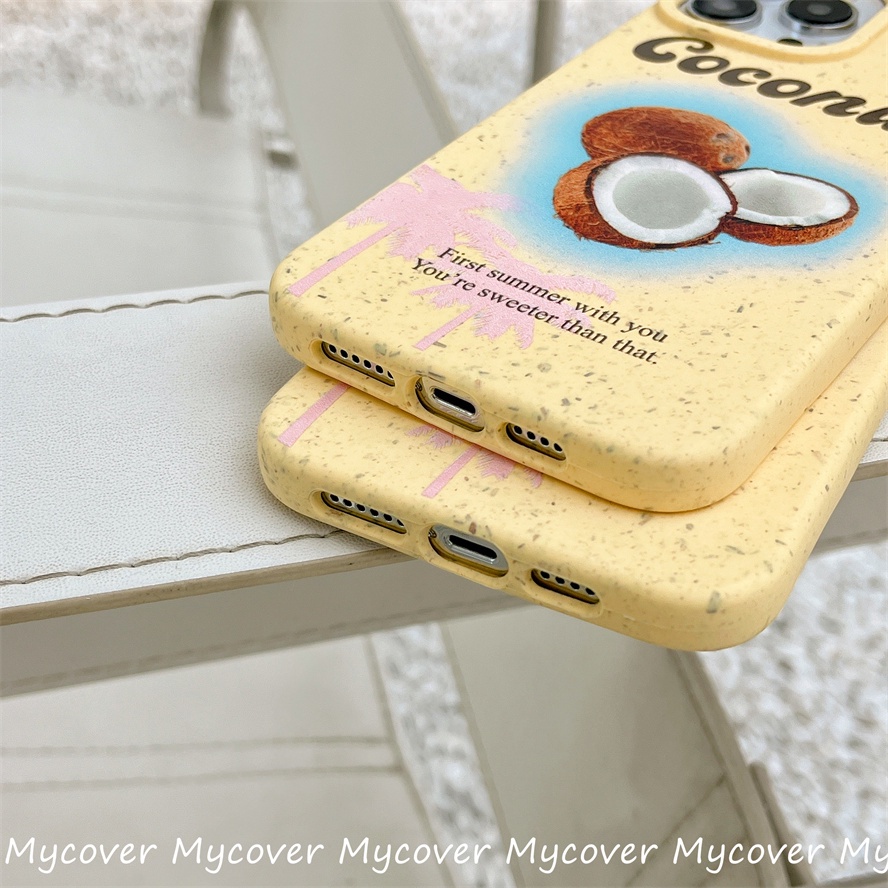 Ốp Điện Thoại Silicon Mềm Họa Tiết Trái Dừa Bảo Vệ Cho iPhone 14 13 12 11 Pro Max X XR Xs Max 6 7 8 Plus