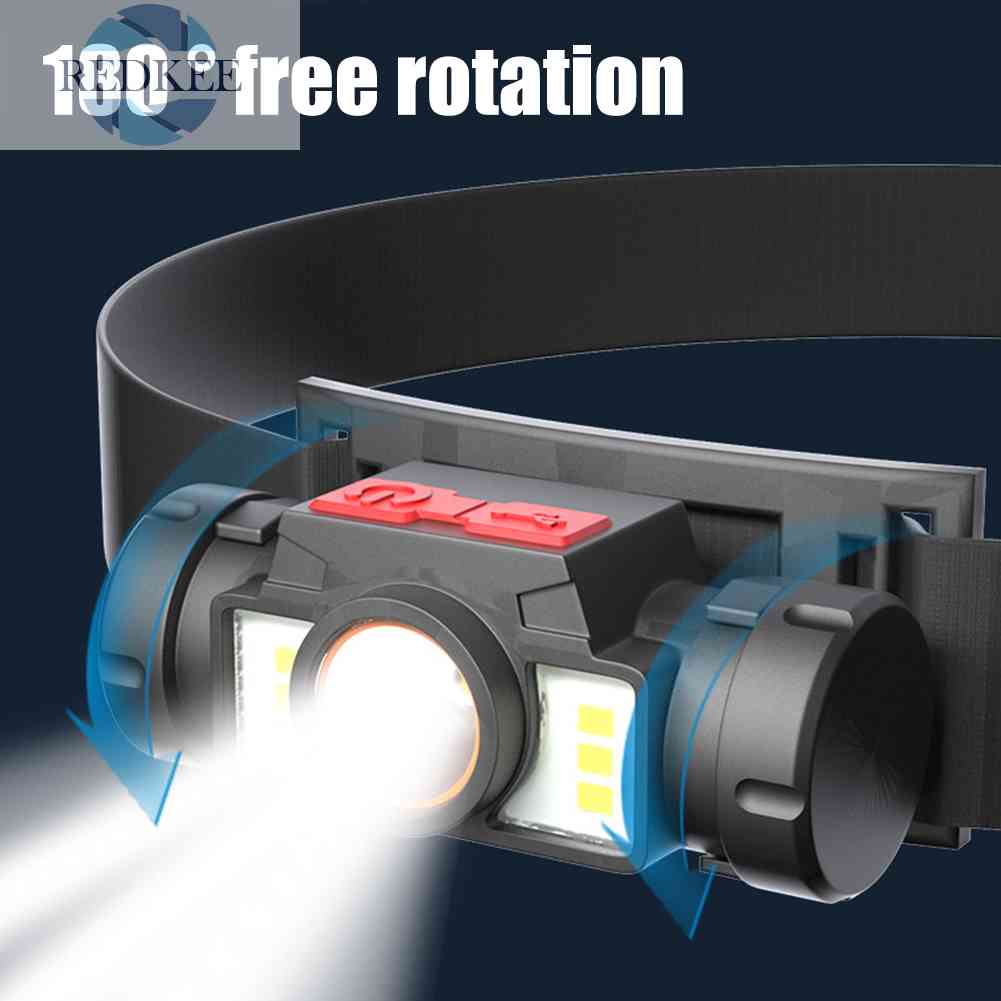 Đèn Pin XPE LED Sạc USB Gắn Trên Đầu Xe Đạp Chạy Bộ &amp; Cắm Trại