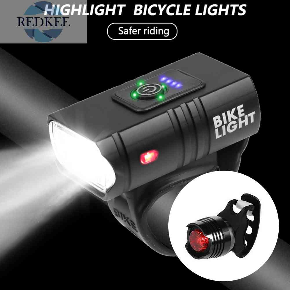 Đèn Pha LED 2xT6 800LM Bằng Nhôm Kèm Sạc USB Tiện Dụng Cho Xe Đạp