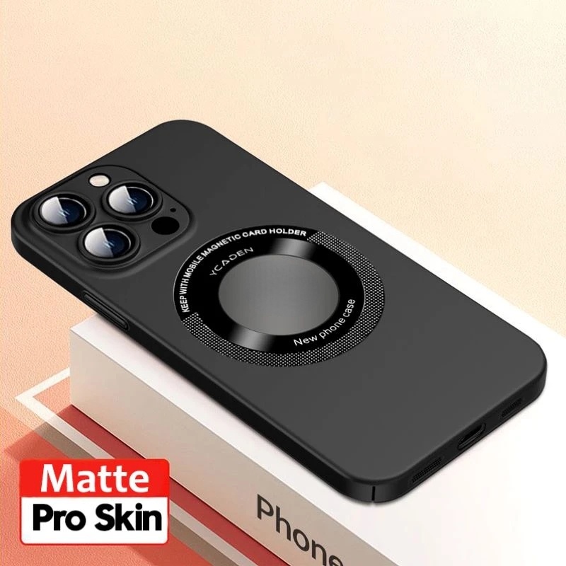 Ốp Điện Thoại PC Cứng Nhám Siêu Mỏng Từ Tính Sang Trọng Bảo Vệ Ống Kính Máy Ảnh Cho iPhone 14 12 Pro Max 13 11Pro Max 14 Plus