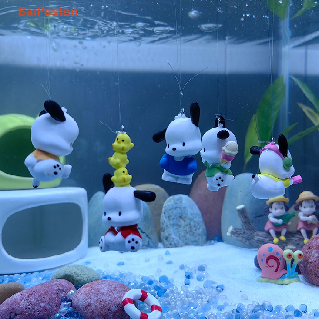 Mô Hình Trang Trí Bể Cá Mini Bằng PVC Hình Cún Con Dễ Thương