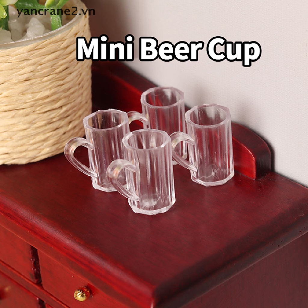 Bộ 4 Cốc Bia Rỗng Trong Suốt 1: 12 Dùng Trang Trí Nhà Búp Bê