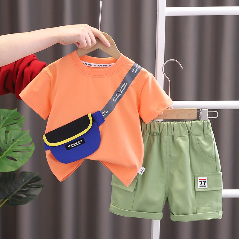Set đồ mùa hè 2 món OOPSMILE gồm áo thun + quần ngắn dễ thương cho bé sơ sinh