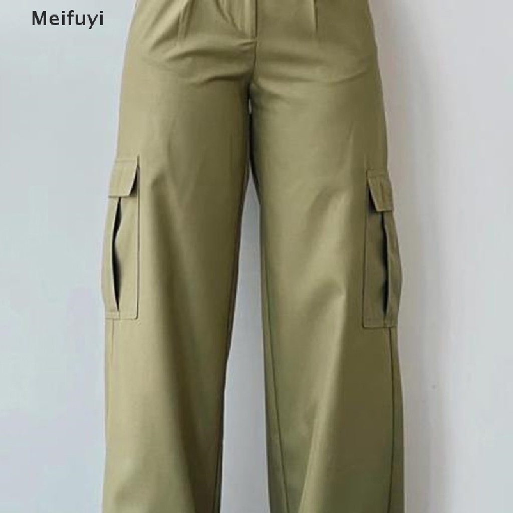 Quần Jean Baggy Lưng Cao Y2k Có Nhiều Túi Và Khóa Kéo Phong Cách Vintage Dành Cho Nữ