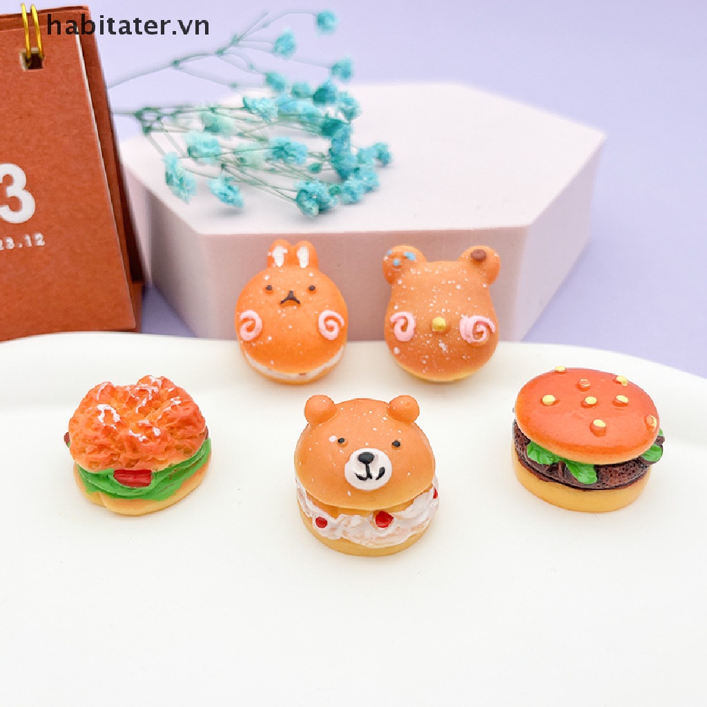 Set 5 Bánh Hamburger Xinh Xắn Dùng Để Trang Trí Nhà Búp Bê