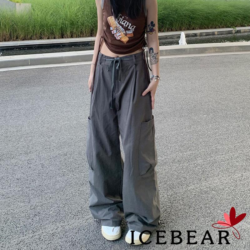 Quần Dài Lưng Cao Ống Rộng Kiểu Dây Rút Thời Trang Cá Tính Cho Nữ