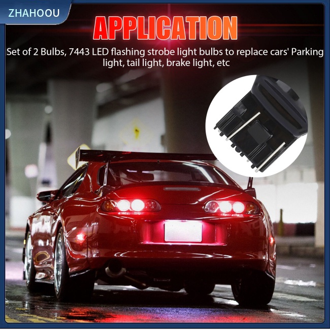 ☃Nhà Cửa☃ Set 2 Đèn Led Phanh 7443 6000k 360 Độ Cảnh Báo An Toàn Cho Xe Hơi