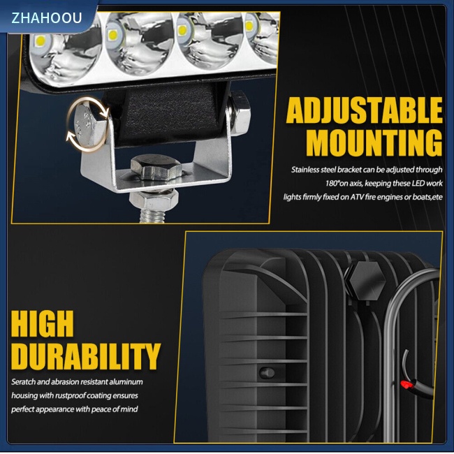 ☃Nhà Cửa☃ Set 2 Đèn Pha Led Vuông 4 Inch 128led 6500k Chuyên Dụng Cho Xe Hơi Địa Hình