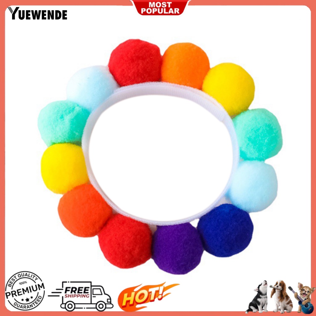 Ye.b Vòng Cổ Họa Tiết Ruy Băng Đính Bóng Lông Trọng Lượng Nhẹ Độ Co Giãn Cao Mặc Hàng Ngày Cho Cún