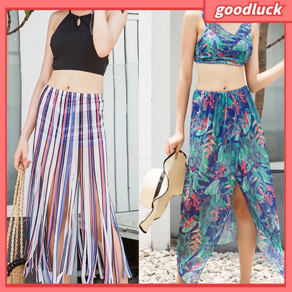 Bộ Đồ Bơi 3 Món In Hoa Cổ Tròn Thoáng Khí Thời Trang Mùa Hè Cho Nữ