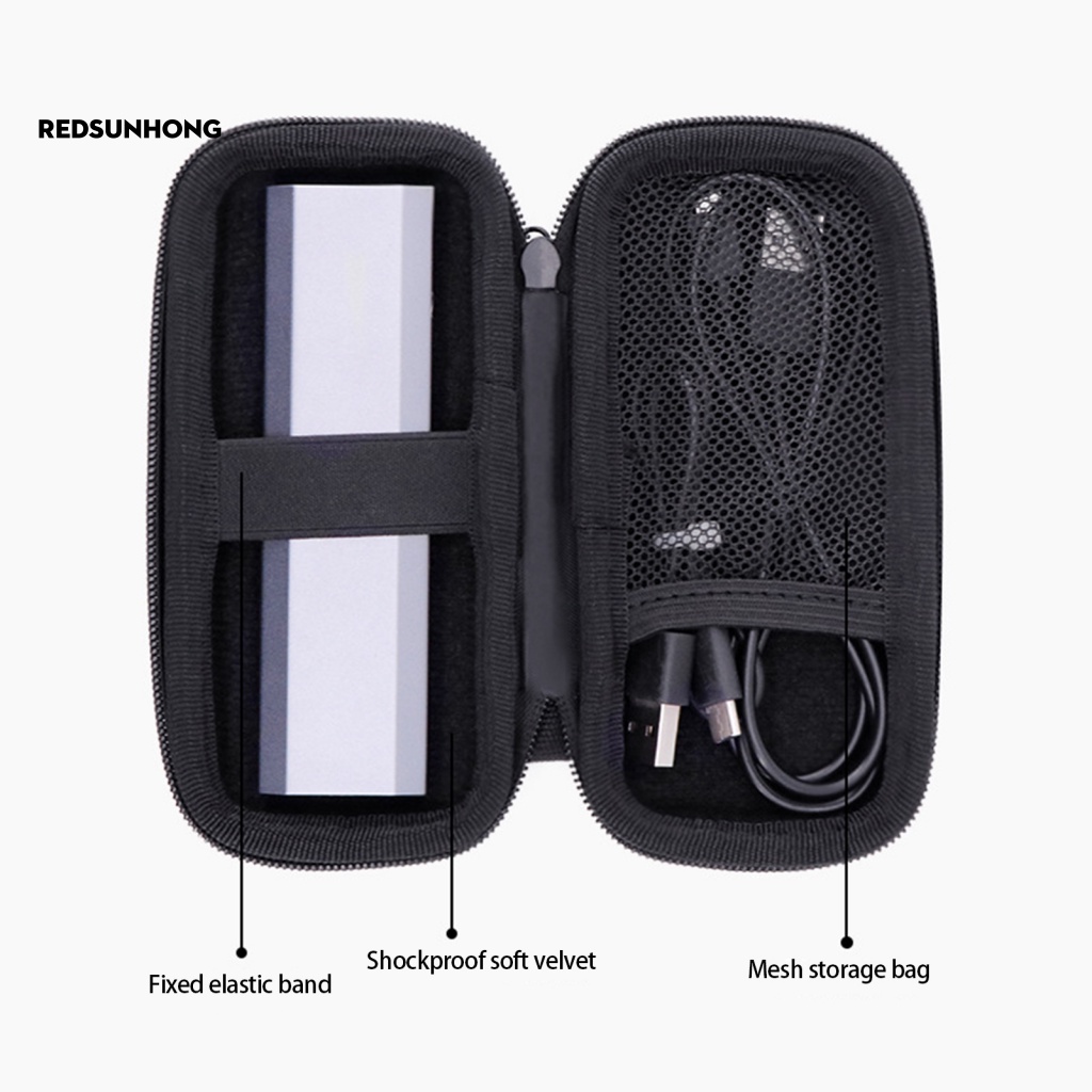 Rh.b Túi Đựng Ổ Cứng Lót Mềm Mịn Có Khóa Kéo Bảo Vệ Tai Nghe Chống Rơi Dành Cho Văn Phòng