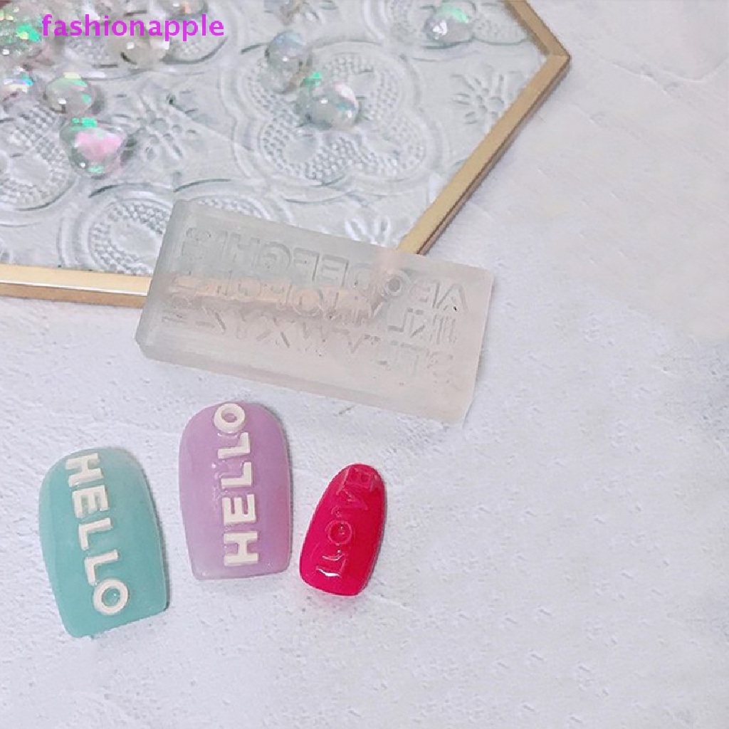 1 Khuôn Chữ Silicone 3D Tự Trang Trí Móng Tay