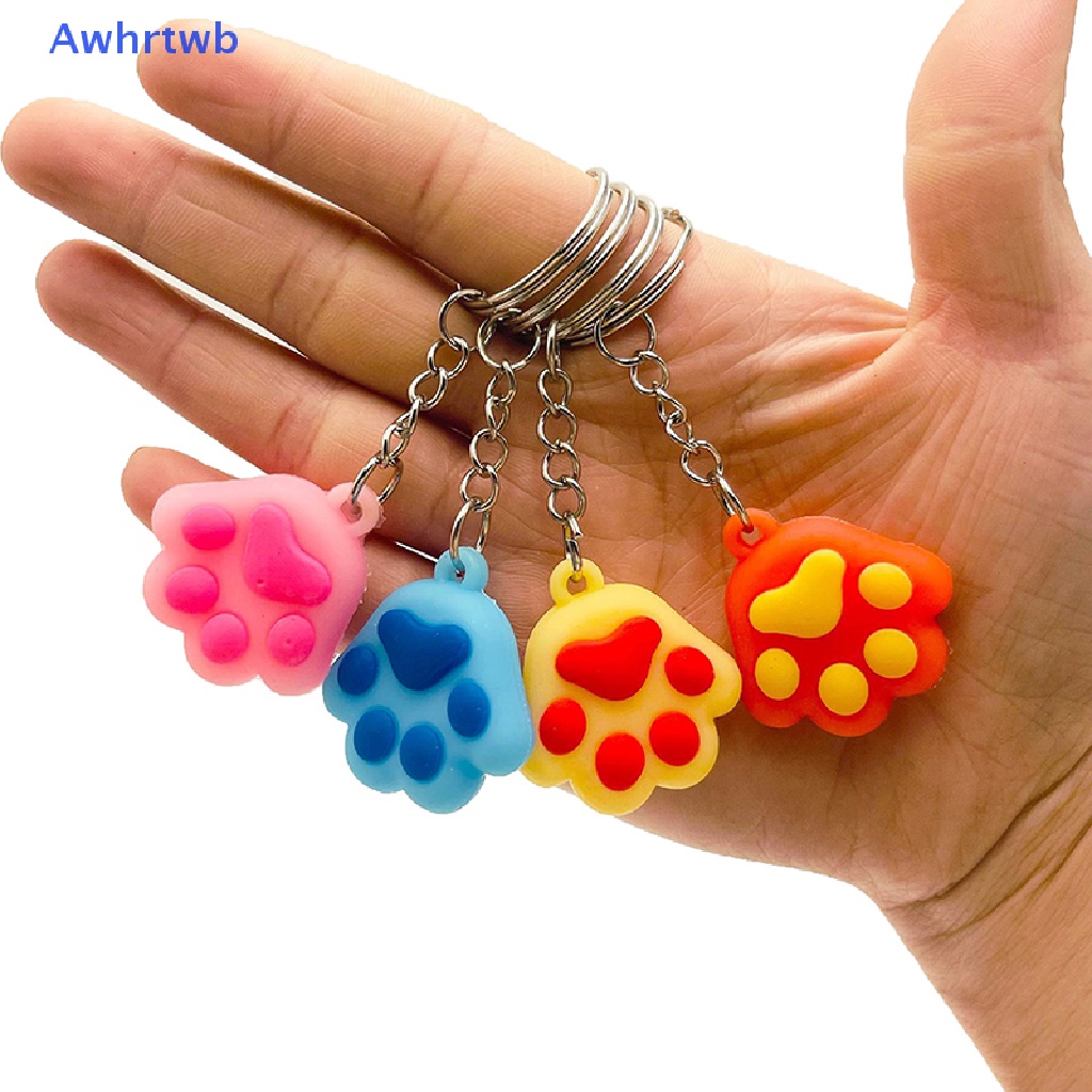 Móc Khóa Hình Chân Mèo Bằng Silicon Dễ Thương Mới