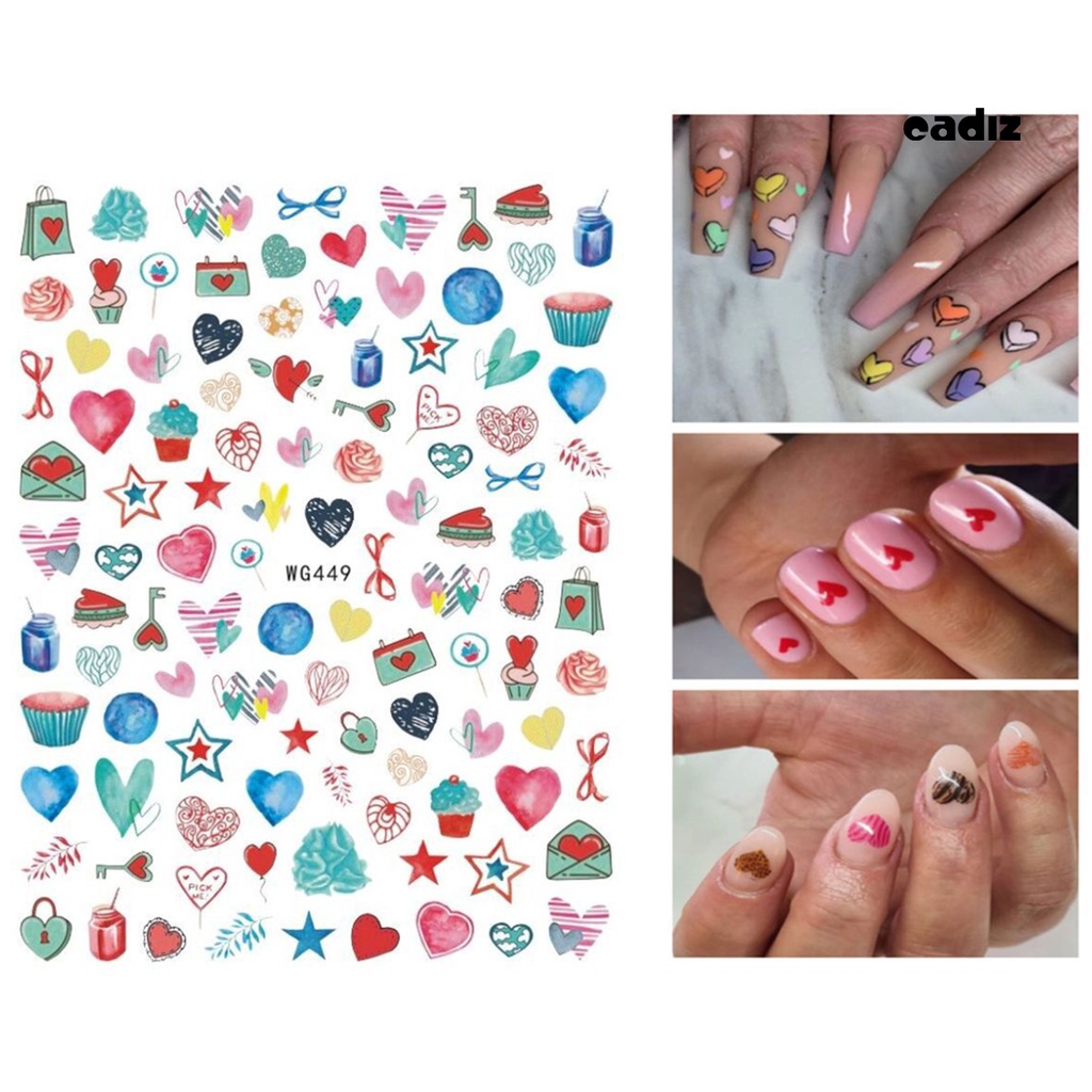 Miếng Dán Trang Trí Móng Tay Tự Dính Tháo Rời Được Nhiều Màu Sắc