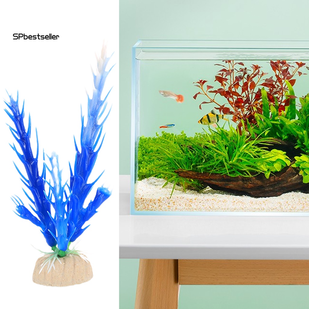 Spbestsellsr Cây Cảnh Nhân Tạo Bằng PVC Không Ô Nhiễm Màu Sắc Sống Động Trang Trí Bể Cá / Phòng Khách