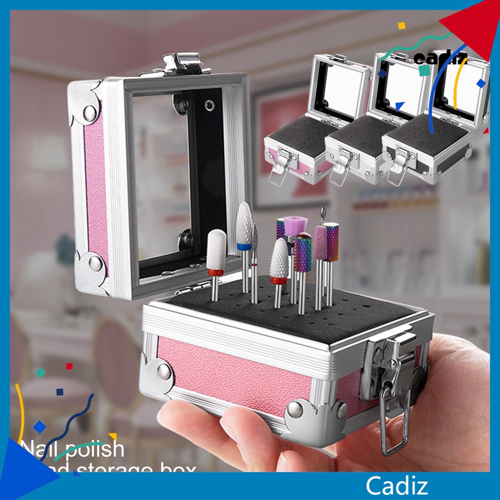 Giá Đỡ Mũi Khoan Móng Tay 25 Ngăn Trong Suốt Chống Rơi Tiện Dụng Cho Salon