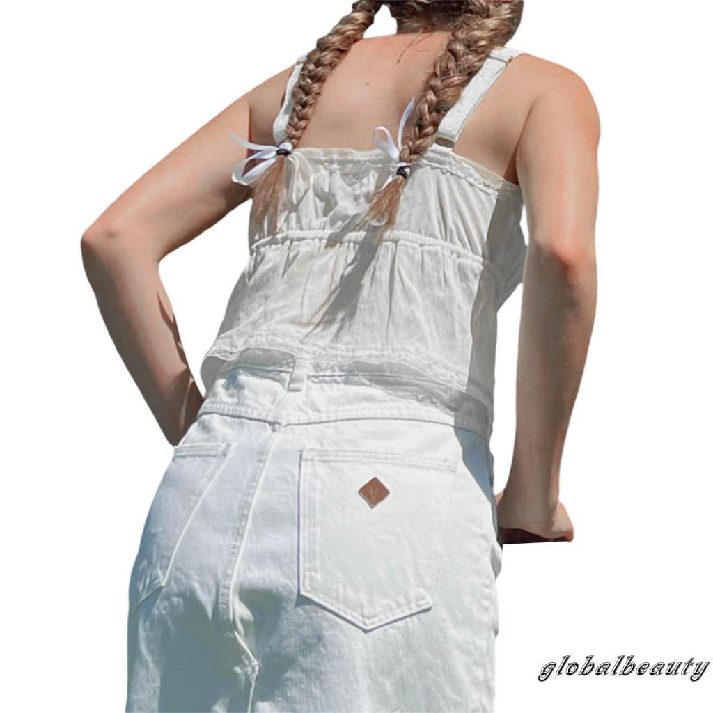 Áo Croptop Không Tay Phối Bèo Nhún Kiểu Dáng Đơn Giản Thời Trang Mùa Hè Cho Nữ